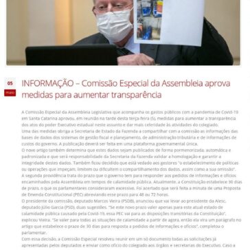 INFORMAÇÃO – Comissão Especial da Assembleia aprova medidas para aumentar transparência – Temperos & Apimentadas