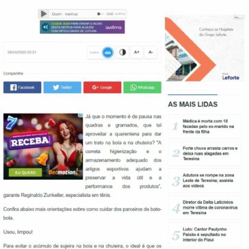 Dicas para a limpeza de bolas e chuteiras em época de coronavírus – Meio Norte (Blogs)