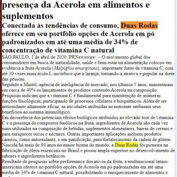 Alto potencial de vitamina C amplia presença da Acerola em alimentos e suplementos – APIMEC