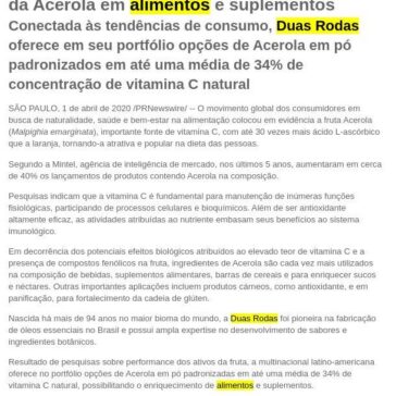 Alto potencial de vitamina C amplia presença da Acerola em alimentos e suplementos – Infinito Pensamento