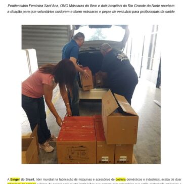 Singer doa máquinas para instituições que estão costurando máscaras – Ci Senhorita