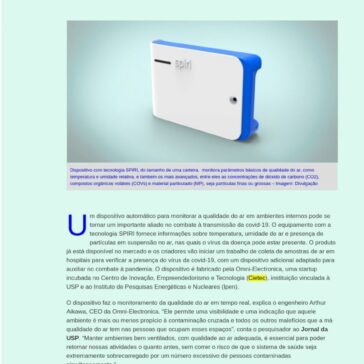 Dispositivo monitora ar e ajuda a prevenir coronavírus em ambientes fechados – Jornal da USP