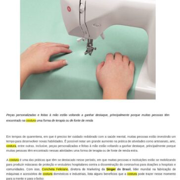 Quarentena: costura pode ajudar a diminuir o nível de stress em tempos de pandemia – Ci Senhorita