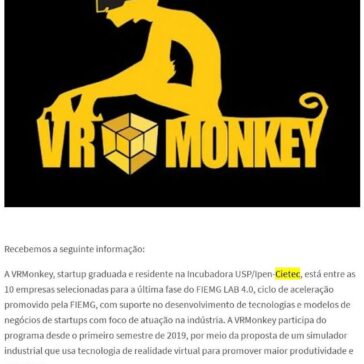 VRMonkey vai para a última fase do programa de aceleração FIEMG LAB 4.0 – ResumoCast