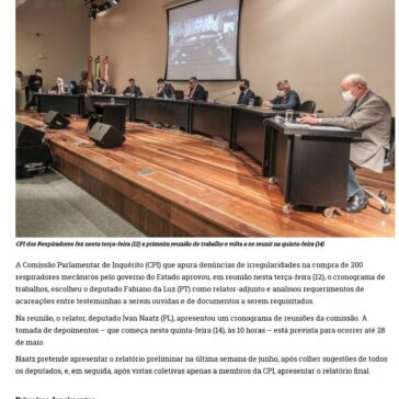 CPI dos Respiradores convoca primeiros depoimentos para quinta – Lê Notícias