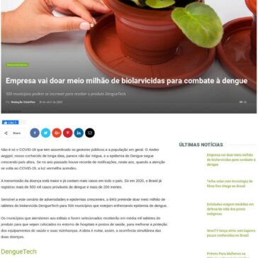Empresa vai doar meio milhão de biolarvicidas para combate à dengue – Ciclo Vivo