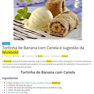 Tortinha de Banana com Canela é sugestão da Wickbold – Comida de Sampa
