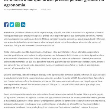 Ex-ministro diz que Brasil precisa pensar grande na agronomia – Campo e Negócios