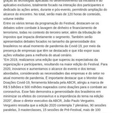 Festival ABCR 2020 100% digital: maior evento do país sobre mobilização de recursos acontece nos dias 29 e 30 de junho – Central de Notícias