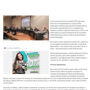 Relatores da CPI dos respiradores são deputados do PL e PT – Visor Notícias