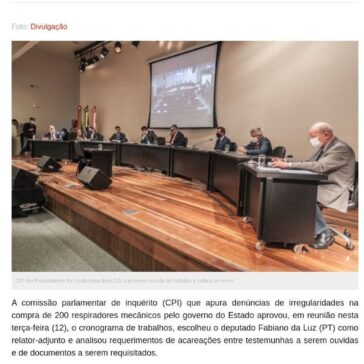 CPI dos respiradores aprova cronograma de trabalho e primeiros depoimentos –  VC Notícia