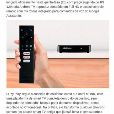 Intelbras lança TV box Izy Play com Android por R$ 429 – Central de Notícias