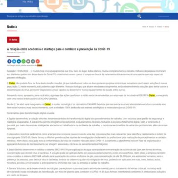 A relação entre academia e startups para o combate e prevenção da Covid-19 – FAPESP PESQUISA