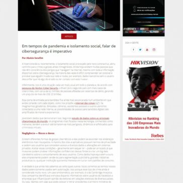 Em tempos de pandemia e isolamento social, falar de cibersegurança é imperativo – Segurança Eletronica