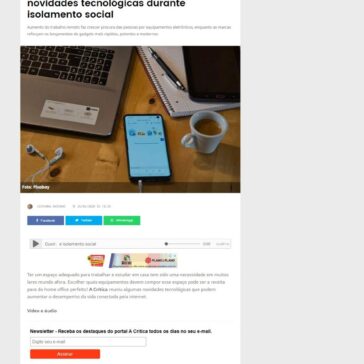 Setor de eletrônicos investe em novidades tecnológicas durante isolamento social – A Critica (On-line)
