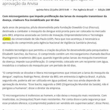 Pílula para combater criadouros da dengue aguarda aprovação da Anvisa – Jornal Opção
