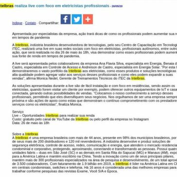 Intelbras realiza live com foco em eletricistas profissionais – JorNow