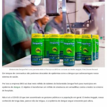 500 municípios podem se inscrever para receber Biolarvicida para combater a Dengue Jornal – O Semanário
