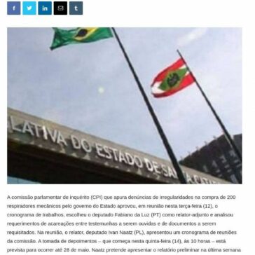 CPI da Alesc aprova cronograma de trabalho – Diário de Joinville