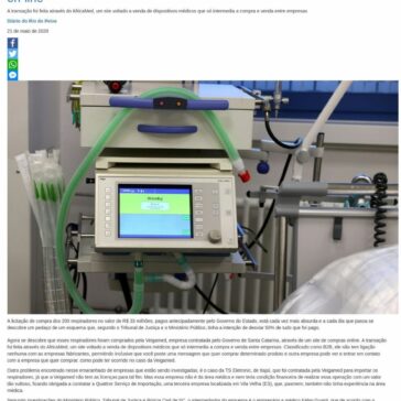 Empresa contratada pelo estado comprou respiradores de shopping on-line – DIARIO DO PEIXE