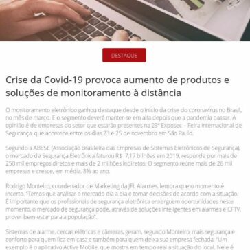 Crise da Covid-19 provoca aumento de produtos e soluções de monitoramento à distância – Revista Segurança Eletrônica