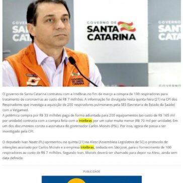 Governador Carlos Moisés passa a ser investigado na CPI dos Respiradores – HC Notícias
