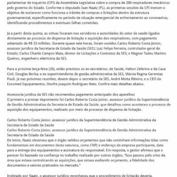 Reunião da CPI dos Respiradores durou quase sete horas – SBS Online