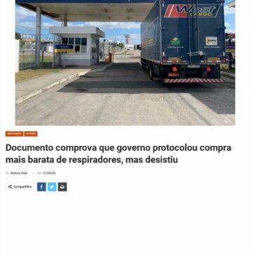 Documento comprova que governo protocolou compra mais barata de respiradores, mas desistiu – Notícia Hoje