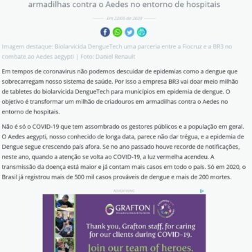 500 municípios podem se inscrever para receber Biolarvicida para combater a Dengue – Fala Barreiras