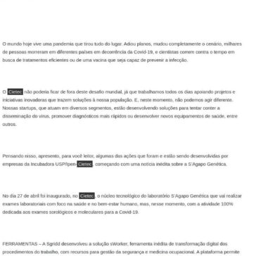 A relação entre academia e startups para o combate e prevenção da Covid-19 IPESI