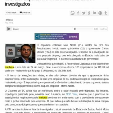 CPI dos Respiradores inclui Moisés na lista de investigados – News 87