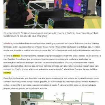 Intelbras adota câmeras térmicas em suas operações para prevenção contra coronavírus – Digital Security