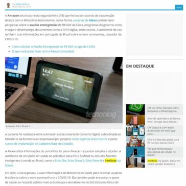 Amazon Alexa ensina a pedir auxílio emergencial de R$ 600, CNH digital e mais – Tecnoblog