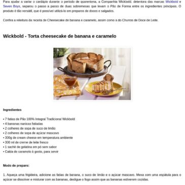 Companhia Wickbold ensina receitas de sobremesas com pão de forma – Blog Jornal da Mulher
