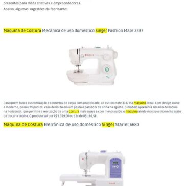 Máquinas de costura são presentes ideais para mães criativas e empreendedoras – Joana DArc