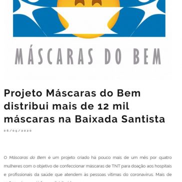 Projeto Máscaras do Bem distribui mais de 12 mil máscaras na Baixada Santista – Mais Santos