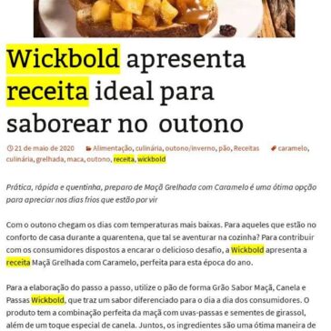 Wickbold apresenta receita ideal para saborear no outono – De Repente 50