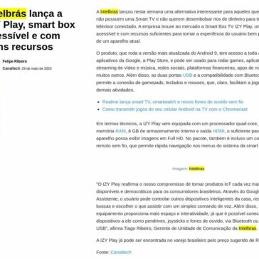 Intelbrás lança a IZY Play, smart box acessível e com bons recursos – Yahoo! Finanças