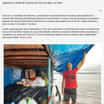 Covid-19: Ribeirinhos da Terra do Meio recebem recursos para manter a economia da floresta em pé – Social Ambiental