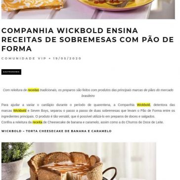 Companhia Wickbold ensina receitas de sobremesas com pão de forma – Comunidade Vip