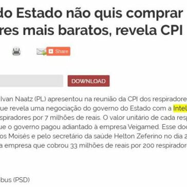 Governo do Estado não quis comprar respiradores mais baratos, revela CPI – ALESC