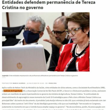 Entidades defendem permanência de Tereza Cristina no governo – Marco Eusébio