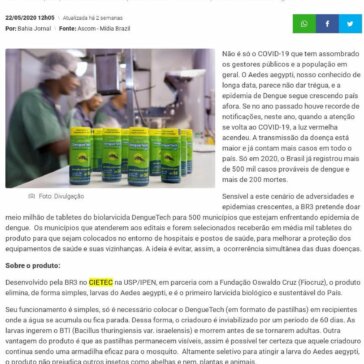 Empresa vai doar meio milhão de biolarvicidas para combate à dengue – Bahia Jornal