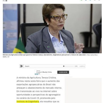 Tereza Cristina afirma que exportação agropecuária em alta não ameaça abastecimento interno – Correio do Povo (On-line)