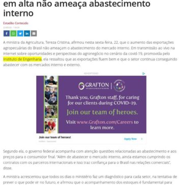 Tereza Cristina: exportação agropecuária em alta não ameaça abastecimento interno – Dinheiro Rural On-line