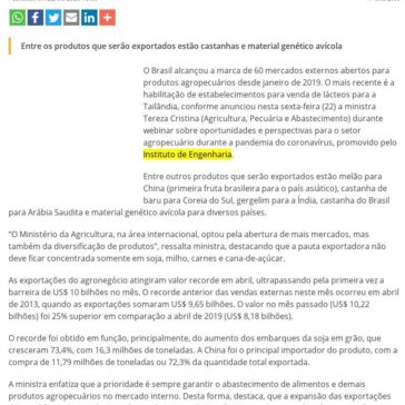 Brasil alcança abertura de 60 mercados para produtos agropecuários – Notícias Agrícolas