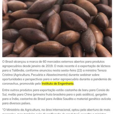 Brasil alcança abertura de 60 mercados para produtos agropecuários – Portal 24