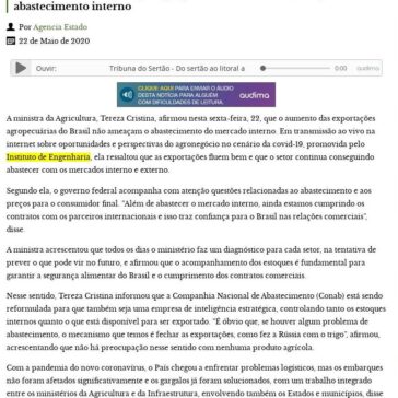 Tereza Cristina: exportação agropecuária em alta não ameaça abastecimento interno – Tribuna do Sertão