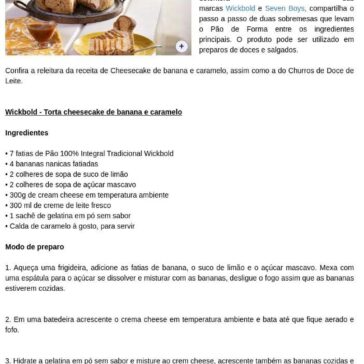 Wickbold ensina receitas de sobremesas com pão de forma – Arroz de Fyesta