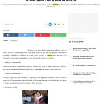 3 benefícios da costura como atividade para crianças na quarentena – Meio Norte Online